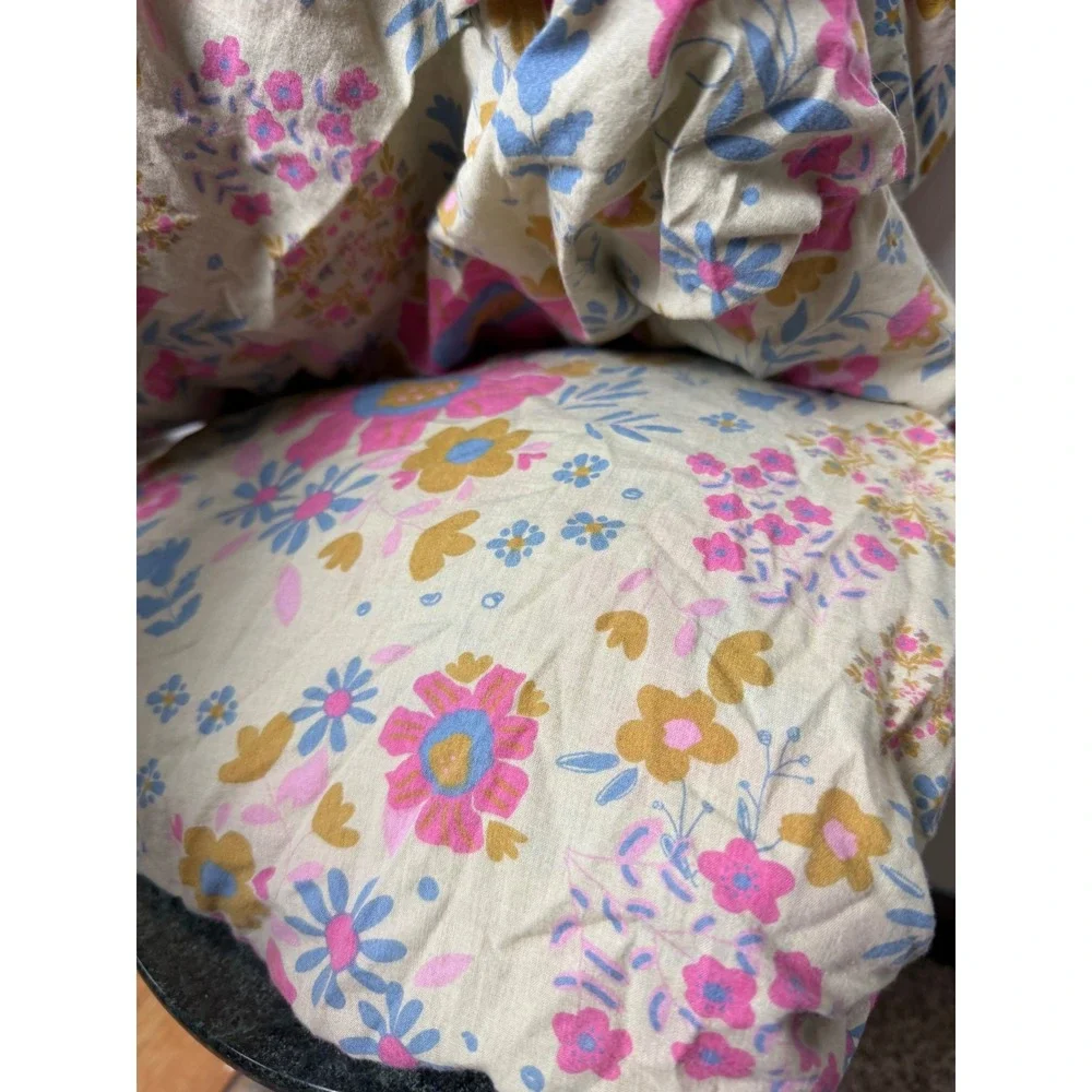 Natural Life Set (2) Twin Floral Fitted Bed Sheets 100% cotton boho maximalist